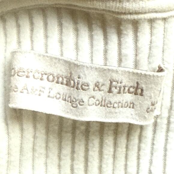 Abercrombie & Fitch Cozy Rib Hoodie M Womens Cream White Velour Legging Friendly - Picture 5 of 6